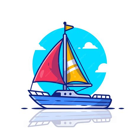 Premium Vector Sailing Boat Icon Illustration Water Transportation