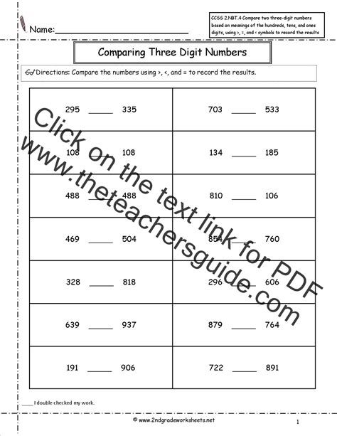 Nd Grade Math Common Core State Standards Worksheets