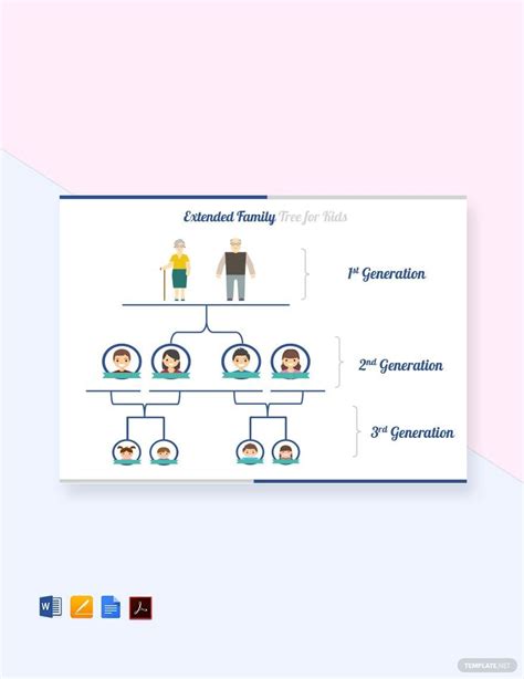 Extended Family Tree For Kid's Template in Word, Pages, PDF, Google ...