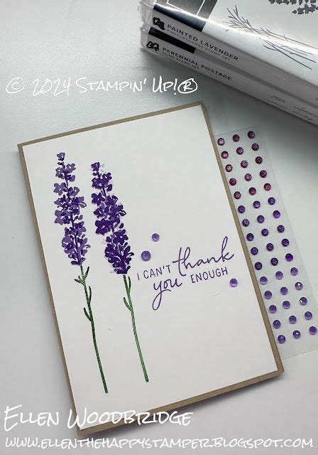 Stampin Up Painted Lavender Perennial Postage Stamped Card In