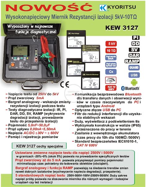 KEW3127 Miernik Rezystancji Izolacji 5kV DAR PI RAMP Kyoritsu