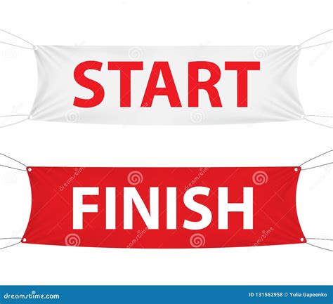 Start And Finish Textile Banner Template Vector Illustration Stock