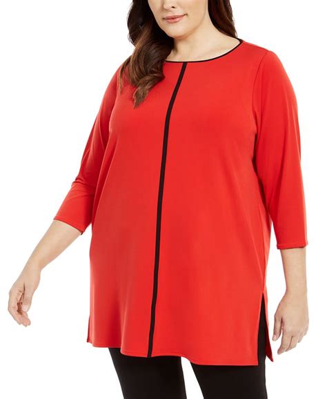 Alfani Plus Size Contrast Stripe Tunic Created For Macys Macys