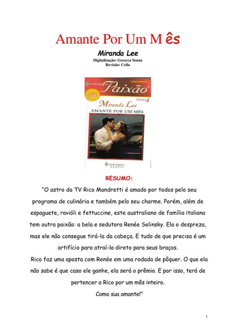 Romances Em Ebooks Paix O Miranda Lee Amante Por Um M S Doc