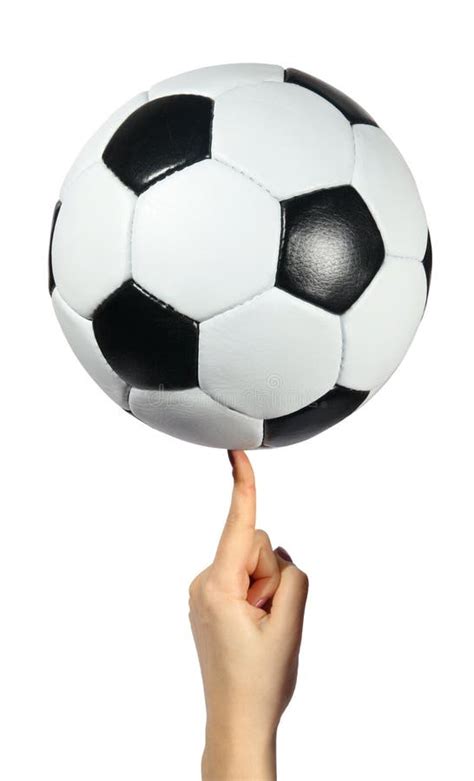 Hand Hold Soccer Ball Stock Photo Image Of Hand Football