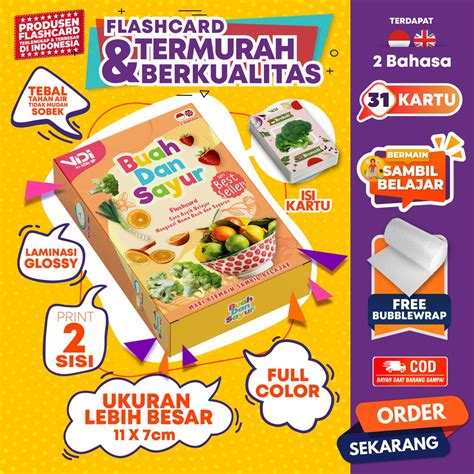 Jual Kg Box Vidi Flashcard Buah Dan Sayur Flash Card Mainan