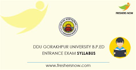 DDU Gorakhpur University B.P.Ed Entrance Exam Syllabus 2021 & Pattern