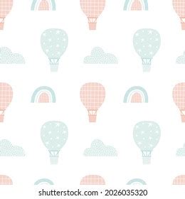 Hot Air Balloon Pattern Cute Seamless Stock Vector Royalty Free