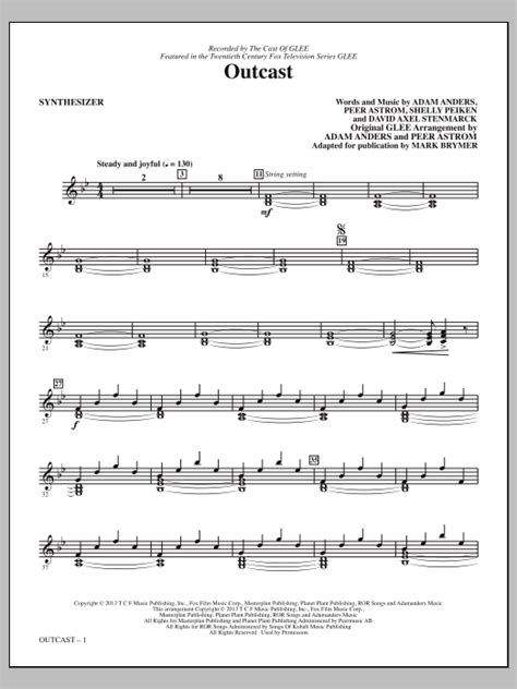 Outcast Synthesizer By Mark Brymer Sheet Music For Choir Instrumental Pak At Sheet Music Direct