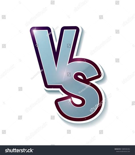 Yellow Outline Versus Sign Like Opposition Royalty Free Stock Vector