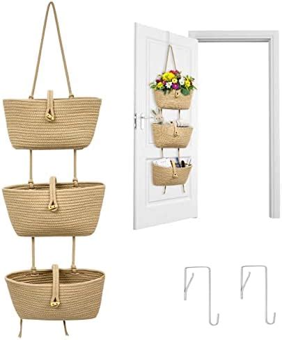 Ntmaichy Over The Door Storage Wall Hanging Storage Baskets With 3