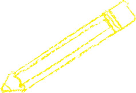 Yellow Pencil Chalk Line Art 21819793 Png