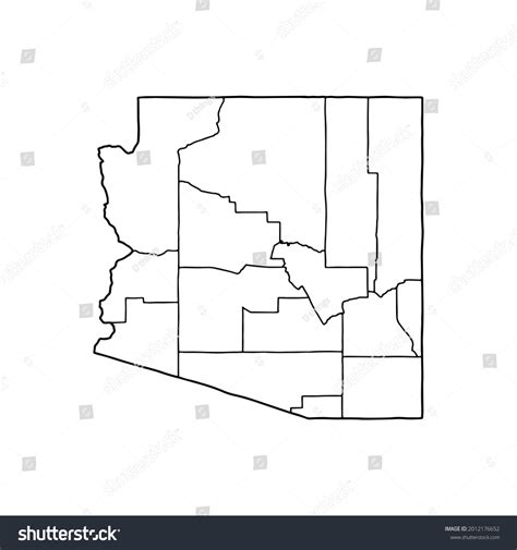 Outline Map Arizona White Background Vector Stock Vector (Royalty Free ...