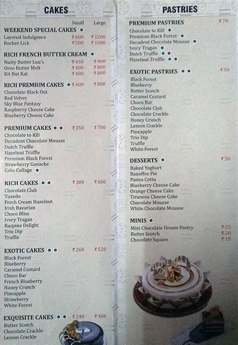 Merwans Cake Stop Menu Menu For Merwans Cake Stop Dadar West Mumbai