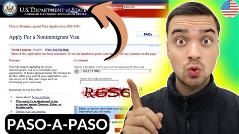 COMO LLENAR EL FORMULARIO DS 160 PARA LA VISA AMERICANA YouTube