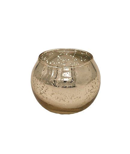 Round Mercury Glass Votive Speckled Gold — The Borrowing Bride