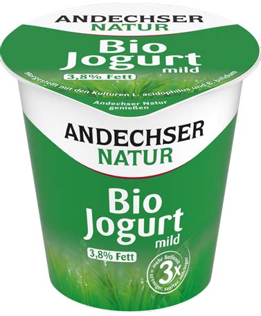 Bio Jogurt Mild 3 8 Fett 150g Andechser Natur