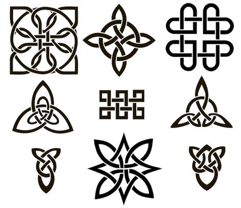 Premium Vector | Medieval celtic knot tattoo set celtic irish knots ornament celtic symbols ...