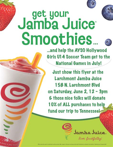 Get To Jamba Juice Today And The Girls Will Get To Nationals