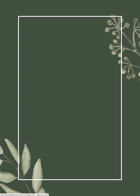 Sage Green Leaves White Roses Canva Wedding Invitation Templates