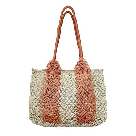 Wholesale Ariel Woven Jute Striped Beach Bags For Your Store Faire