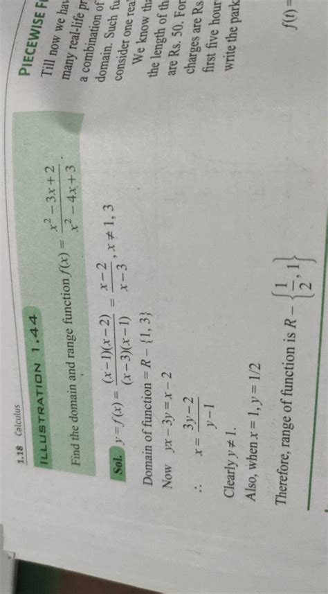 1 18 Calculus Illustration 1 44 Find The Domain And Range Function F X X