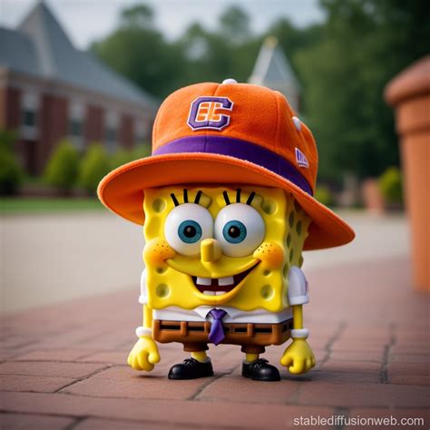 Gangster Spongebob In Clemson Hat Stable Diffusion Online