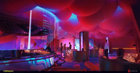 Cyberpunk Concept Art Pt Club Interiors Behance