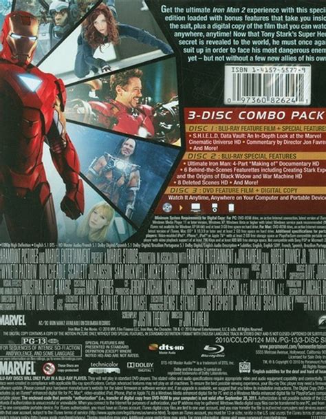 Iron Man 2 (Blu-ray + DVD Combo + Digital Copy) (Blu-ray 2010) | DVD Empire