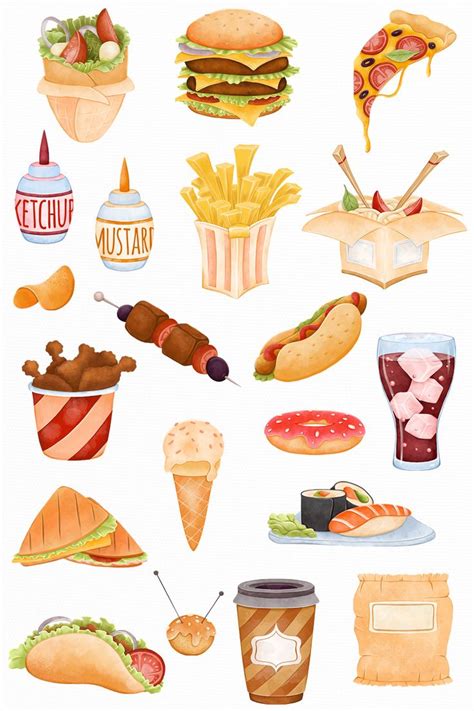 Fastfood Clipart Junk Food Clipart Food Clip Art - Etsy | Food clipart ...