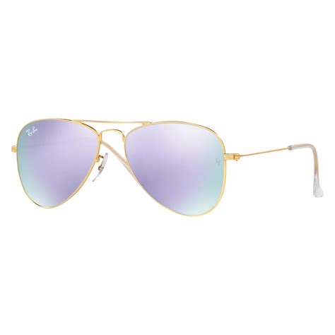 Ray Ban Junior Rj9506s Aviator Sunglasses Goldlilac At John Lewis