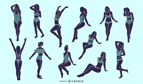 Bikini Girls Silhouette Pack Vector Download