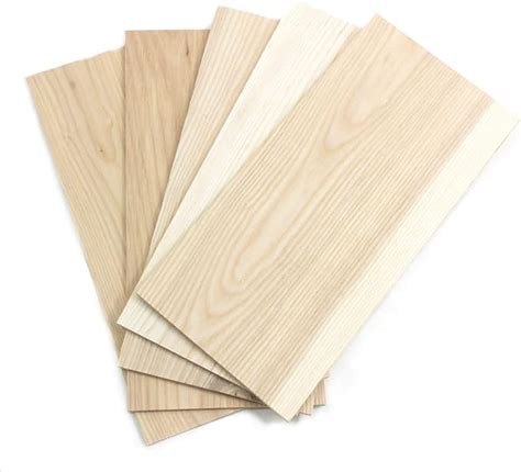 wodewa Placage de Bois 2mm Lot de 5 Plaques 30x14cm I Frêne Feuille de