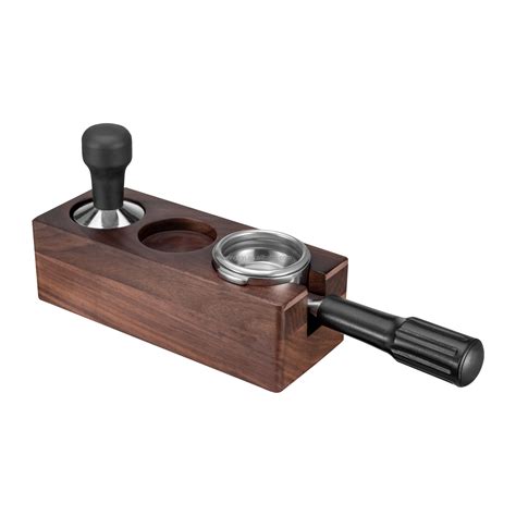 Walnut Wood Tamping Station Wood Espresso Tamper Mat Stand Wooden