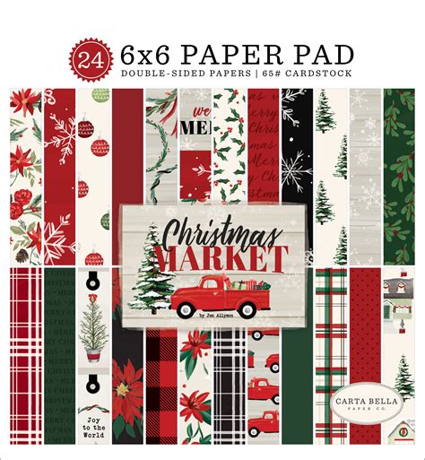 Carta Bella Double Sided Paper Pad 6x6 24pkg Christmas Market 12