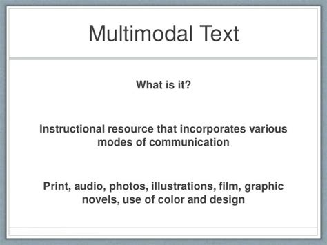 Multimodal texts