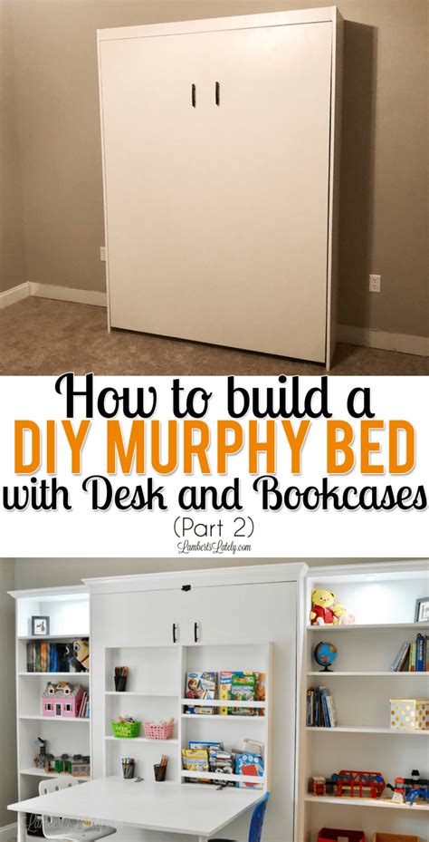 How To Build A Diy Murphy Bed With Desk And Ikea Bookcases Murphy Bed