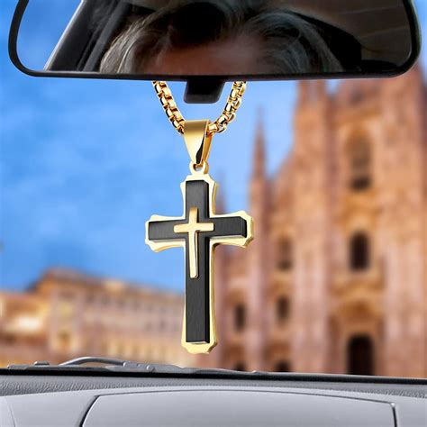 Cross For Car Rearview Mirror Hanging Pendant Cross Necklace