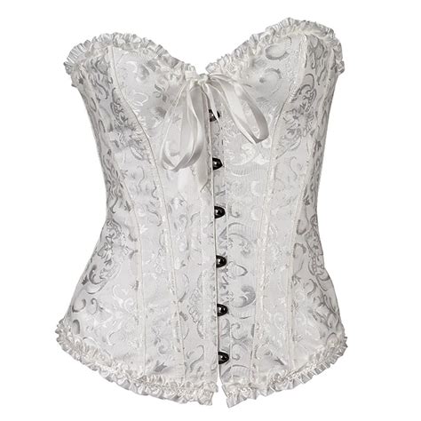 Sexy Women Lace Up Back Satin Corset Bustier Lingerie Shaper Tops Plus Size S M L XL XL XL XL