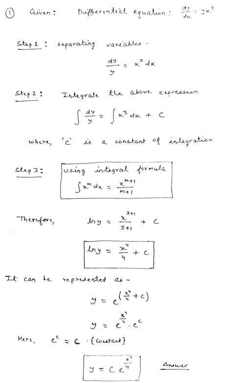 Solved Separation Of Variables Using The Y Prime Show Your Solution