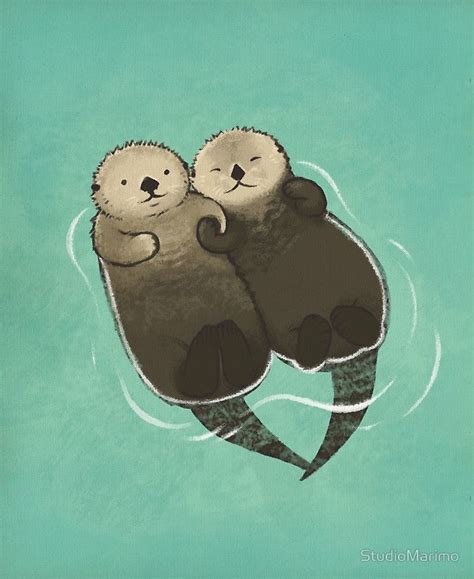 Significant Otters Otters Holding Hands Photographic Print By