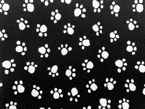 Fat Quarter Paw Prints Black And White Cotton Fabric