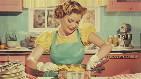 Premium Photo | A woman in an apron is cooking in a kitchen