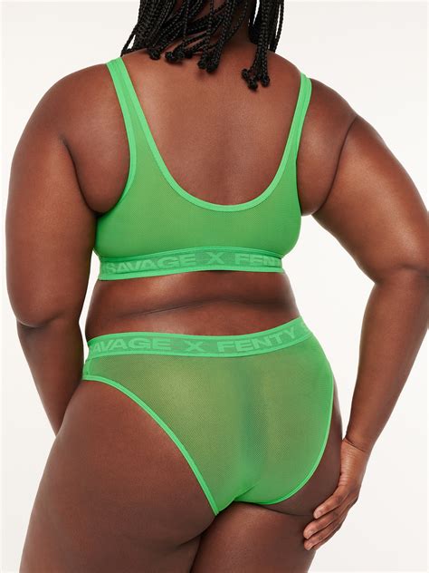 Nothin But Net High Leg Bikini In Green Savage X Fenty France