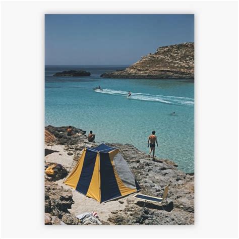 Mellieha Beach, Malta - Slim Aarons Print