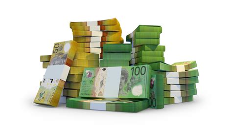 Stacks Of Australian Dollar Notes A Lot Of Money Isolated On