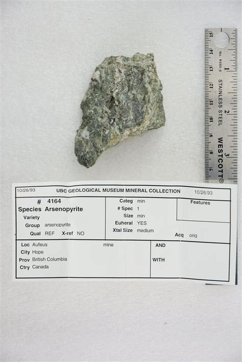 Arsenopyrite Aufeus Mine Hope British Columbia Canada Pacific