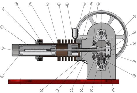 Dibujo T Cnico Plano Conjunto Motor Stirling