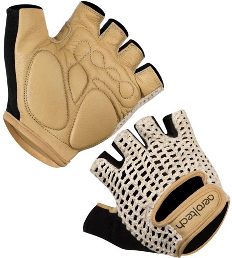 Thick Gel Padded Natural Cotton Crochet Leather Biking Glove