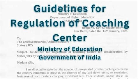 New Era For Coaching Centers With Comprehensive Guidelines